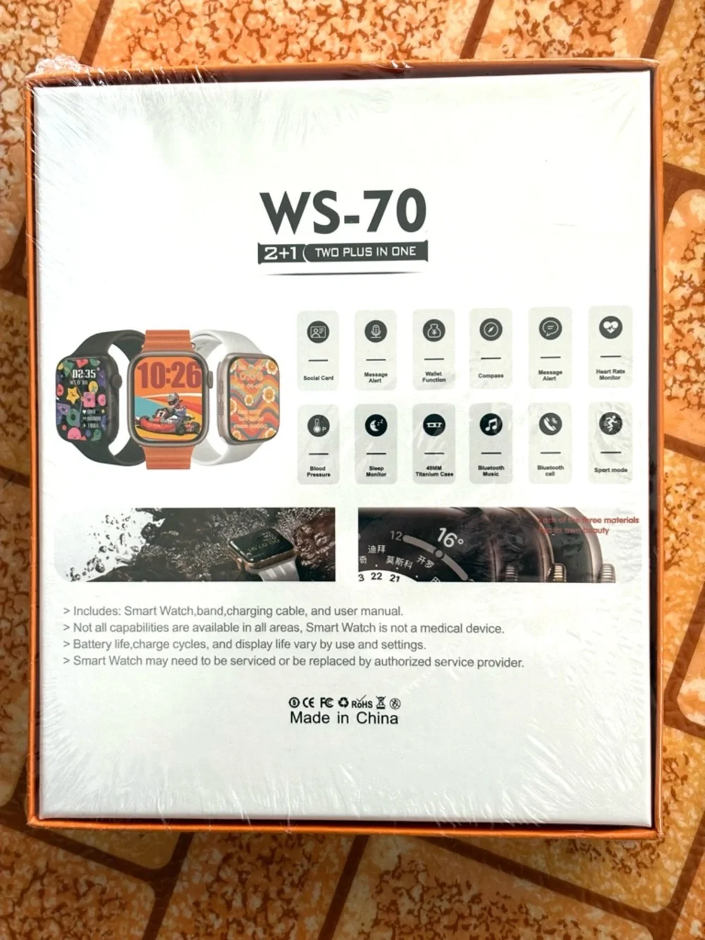 Orange Multi-Functional Smart Watch. NWT.